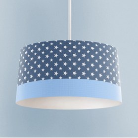 Resim MASAL ODAM BEBEK VE ÇOCUK ODASI Gri ve Mavi Bulut Desenli Avize 