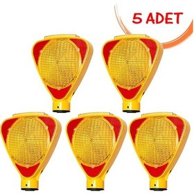 Resim Güneş Enerjili Çakar Lamba Solar Flaşör Uyarıcı Trafik Flaşörü Sarı Evelux 11811 Fl S 5 Adet 