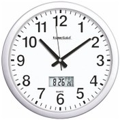 Resim Ofis Işyeri Karakol Toplantı Odası Dijitalli Metalize Duvar Saati Beyaz 