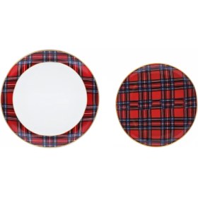 Resim Zm Decor Ekose Kırmızı Tabak 23 cm 