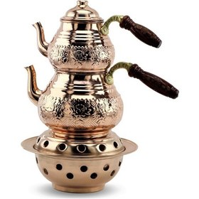 Resim Baskı Bakır Çaydanlık 2,8 Lt Ve Sac Isıtıcı 