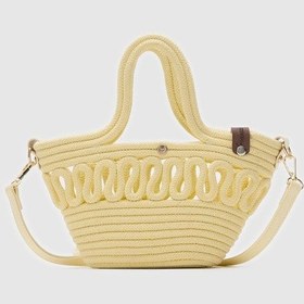 Resim Ortega Handmade Mini Hasır Çapraz Çanta Sarı Sarı 