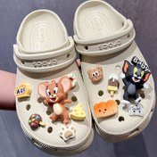 Resim Warner Bros Tom ve Jerry Karikatür Delik Ayakkabı Aksesuarları 12 adet Çıkarılabilir DIY Sevimli Kalınlaştırılmış Karikatür Bebek Serisi Dekoratif Ayakkabı Tokaları Yama Bağcıklar, Çıkarılabilir Moda Yarık Ayakkabı Ekleri 