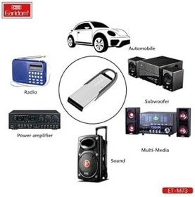Resim m73 FM 5.0 Bluetooth Kablosuz Mini Araç Kiti Wireless Usb Aux Dönüştürücü +Hoparlör Çevirici Metalik 