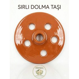 Resim Edenza Güveç Dolma Sarma Taşı Kapağı Sırlı Çömlek 21 cm 