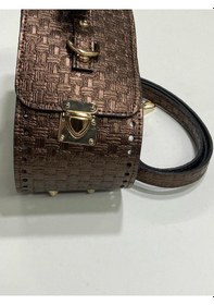 Resim Karantuhafiye Makaron Çanta Örgü Seti / Boyun Askı Ve El Tutma Saplı Bakır Bakır 