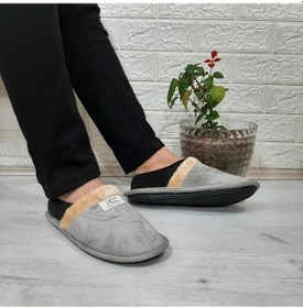 Resim Ucc Gri İçi Kürklü Ev İçi Tüylü Misafir Terliği 001 