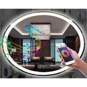 Resim Global Led Mirror 80X100 cm Bluetoothlu Dokunmatik Tuşlu Buğu Yapmayan Ledli Elips Banyo Aynası 