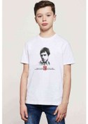 Resim Tony Montana Baskılı Unisex Çocuk Beyaz T-Shirt 