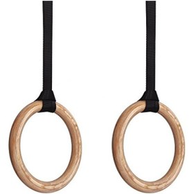 Resim markentegra Ahşap Jimnastik Barfiks Halkası, Güvenilir Kayışlar 