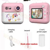 Resim Dijital Çocuk Kamera Fotoğrafçılığı Anında Baskı Fotoğraf 1080 P Unicorn Hd X297-pink-32g 
