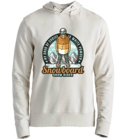 Resim Alfa Tshirt Snowboard Snow Rider Ekru Swaetshirt 