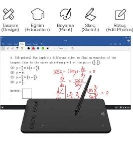 Resim Xp-Pen DECO01 V3 Grafik Tablet 10 x 6.25 inç 16K Basınç Hassasiyeti Siyah USB Bağlantı Özellikleri 