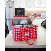 Resim EC Shop Alas Termo Lüks Piknik Çantası Kırmızı Ekoseli 35 x 20 x 20 cm 