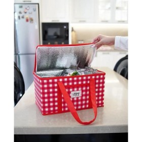 Resim EC Shop Alas Termo Lüks Piknik Çantası Kırmızı Ekoseli 35 x 20 x 20 cm 