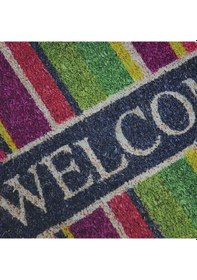 Resim Renkli Welcome Baskılı Kaliteli Kauçuk Kapı Önü Paspası 