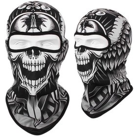 Resim Buz İpek Güneş Koruyucu Maske Erkek Baş Örtüsü Tam Yüz - Derin Si 