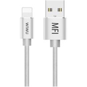 Resim WP201 MFI Lightning USB Kablo 2.4A Hızlı Şarj Kablosu 100 cm Naylon Örgü Wiwu