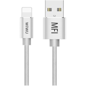 Resim WP201 MFI Lightning USB Kablo 2.4A Hızlı Şarj Kablosu 100 cm Naylon Örgü Wiwu