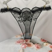 Resim Yeni Yaratıcı Siyah & Altın Renkli Seksi Kadın Tanga - Randevular ve Eğlence İçin Mükemmel 