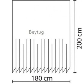 Resim Krem Banyo Perdesi Solmaz Duş Perdesi 12 C Halka Duş Perde Krem 