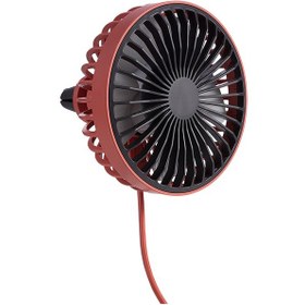 Resim Araç Oto Havalandırma Taşınabilir 3 Kademe Işıklı Fan Vantilatör F829 Kırmızı 
