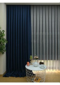 Resim Evdepo Home Keten Lacivert Fon Perde Tek Kanat Lacivert 