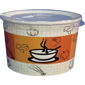 Resim Mcreative 100 Adet Kapaklı Karton Çorba Kasesi 16 Oz 