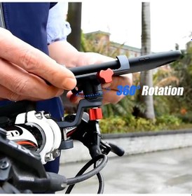 Resim Xindoker Alüminyum Bisiklet Telefon Tutucu Titanyum - 25-31.8mm Direk Uyumlu, 55-95mm Genişlik Ayarı, 360 Döner, Dayanıklı Diğer 