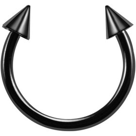 Resim 316 Cerrahi Çelik Spike Dudak Kıkırdak Septum Helix Tragus Piercingi Siyah 