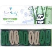 Resim Novibaby 5'li Bambu Yenidoğan Bebek Çorabı I Greeny I 0-6 ay "Karışık Renkli" 