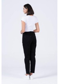 Resim Busa Hamile Alt Karın Bantlı Skinny Dar Paça Kot Pantolon Siyah-siyah 