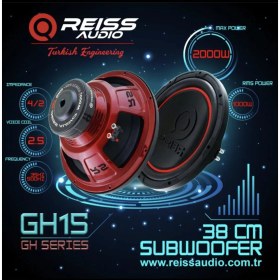 Resim Reiss RS-GH15 Bass Subwoofer 38CM 2000WAT 1000W Rms Power Oto Bufur 