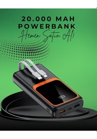 Resim 20000 Mah Taşınabilir Powerbank Çok Kablolu Hızlı Şarj Destekli 22.5w Çok Renkli 