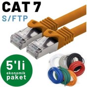 Resim Irenis CAT7 Kablo S/FTP Ethernet Network LAN Ağ Kablosu 2 M Beyaz 5'li 