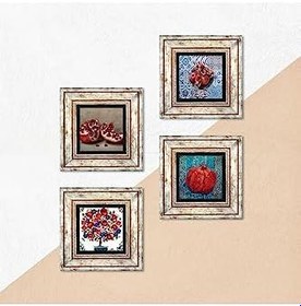Resim Pinecone Stone Nar Ağacı, Nar Taş Duvar Tablosu - Çerçeveli Taş Tablo - Dekoratif Duvar Sanatı - Modern Ev ve Ofis Duvar Dekoru K4-18 