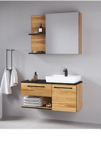 Resim Denko Piramit 90 Cm Mdf Banyo Dolabı Takımı 