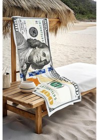 Resim Dijital Baskı Plaj Deniz Havlusu Dolar Desenli Peştamal Hvl0103 Renkli 