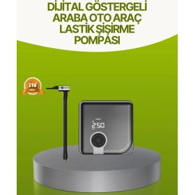 Resim Shopwave Dijital Ekranlı Taşınabilir Akıllı Araç Hava Kompresörü 