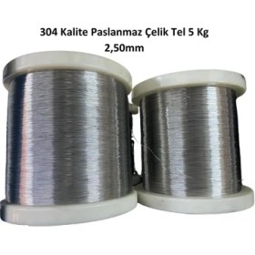 Resim Platin Hırdavat 304 Kalite Paslanmaz Çelik Tel 2,50MM ( Yumuşak Parlak ) 5 kg 