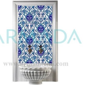 Resim Armada Çini 60X100 CM Ac 42 Mavi Serigraf Türk Hamamı Pano 
