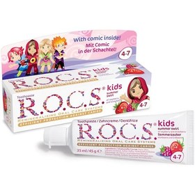 Resim Rocs Kids 4-7 Yaş Ahududu Çilek Tadında Diş Macunu - 45 G 