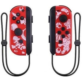 Resim Bloomnest Kablosuz Bluetooth Joycon Gamepad Ns Sol/sağ Kol Uzaktan Kumanda + El İpi Çifti Kırmızı Mario 