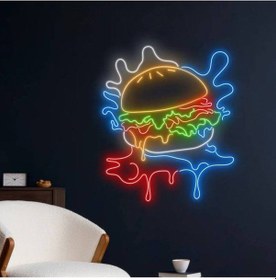 Resim Burger Şekilli Neon Tabela Çok Renkli 