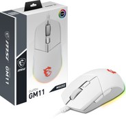 Resim Msi GG Clutch GM11 White Gaming Mouse 5.000 Dpi Optik RGB Led Oyuncu Faresi Beyaz 