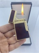 Resim Vindiesel 1.Kalite Çelik Gazlı Dupont Çakmak Özel Kutulu Bordo Gold Detaylı Tasarım 