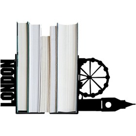 Resim Figured Decorative Metal Book Holder, Book Support, Book Organizer, Gift Black cat, Bike, Elephant Ballerina, Giraffe, Reading - London 