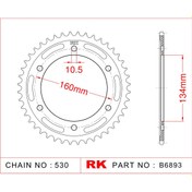 Resim Honda CBR 954 RR RK Çelik Arka Dişli B6893-43 (2002-2003) 