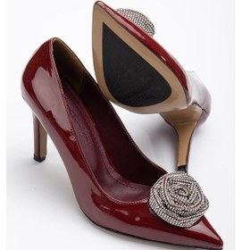 Resim Rugan İnce Topuk Bordo Ten Kadın Stiletto-2530-bordo Bordo 