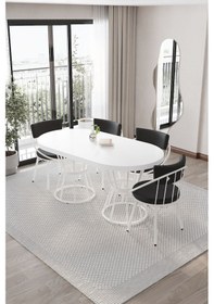 Resim Mutfak Yemek Masası Takımı- 4 -6 Kişilik Mutfak Masa Sandalye Takımı-turkuaz Mutfak Masası Takımı Beyaz 